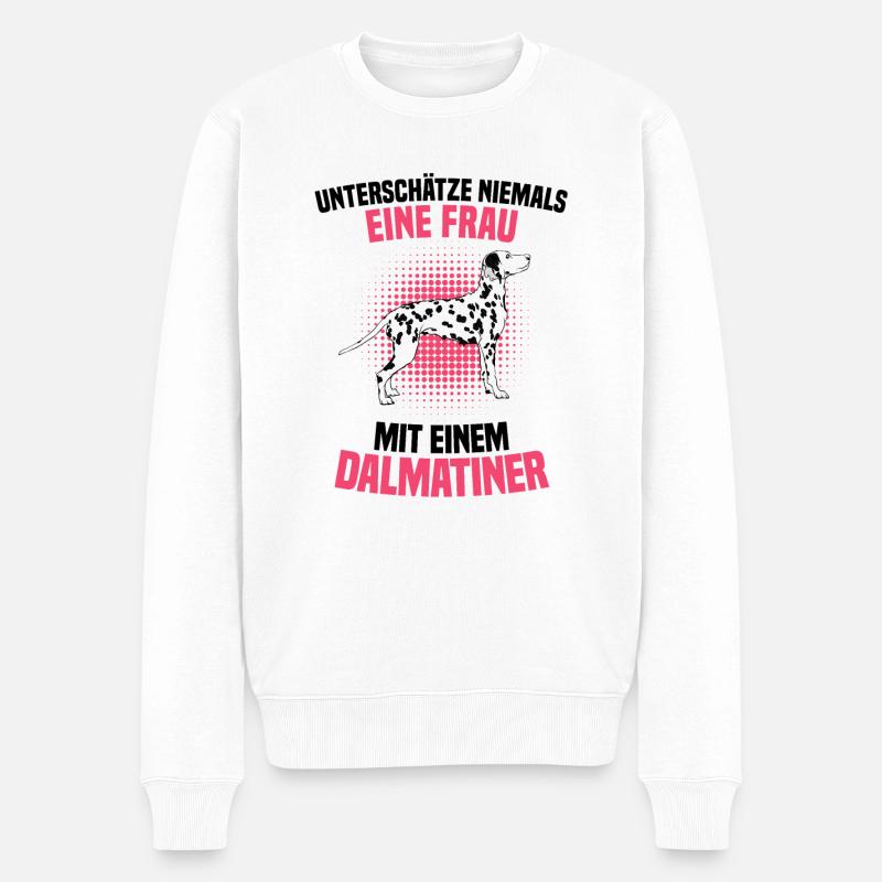 Dalmatiner - Männer Premium Bio Pullover - Weiß