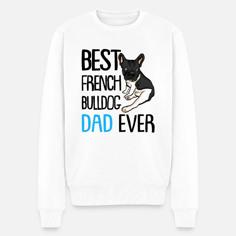 Französische Bulldogge - Männer Premium Bio Pullover - Weiß
