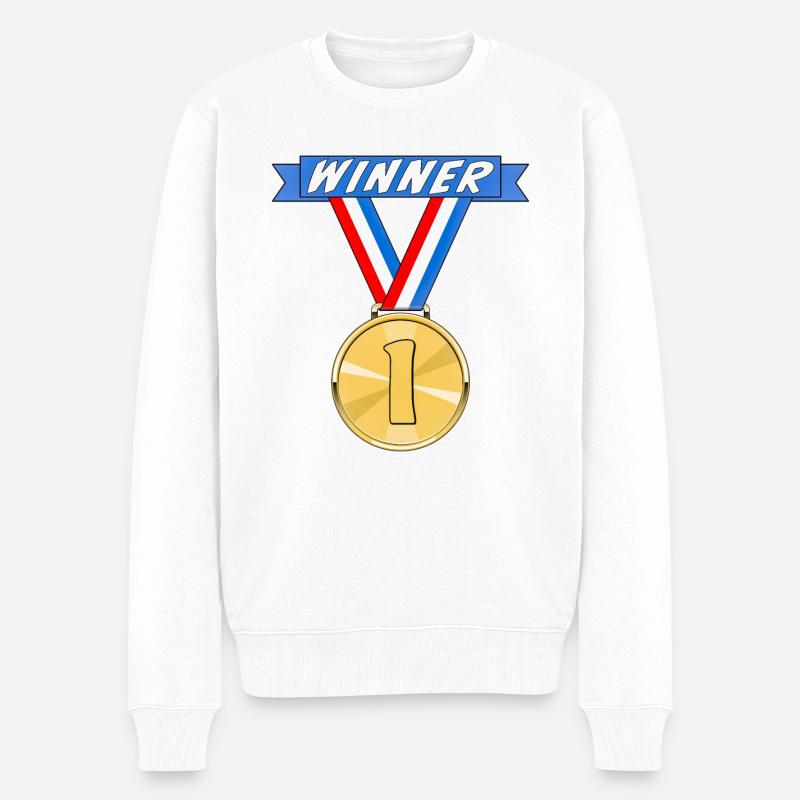 MÉDAILLE WINNER - Pull Premium bio Homme - blanc