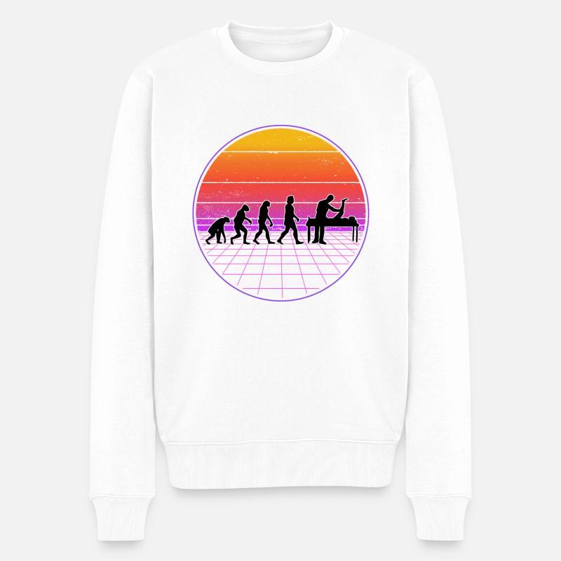 Physiothérapeute Evolution Vaporwave Physio - Pull Premium bio Homme - blanc