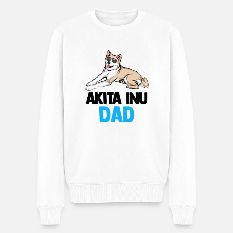 Akita Inu - Männer Premium Bio Pullover - Weiß
