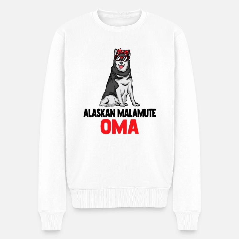 Alaskan Malamute - Männer Premium Bio Pullover - Weiß