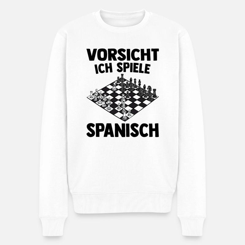 Schach - Männer Premium Bio Pullover - Weiß