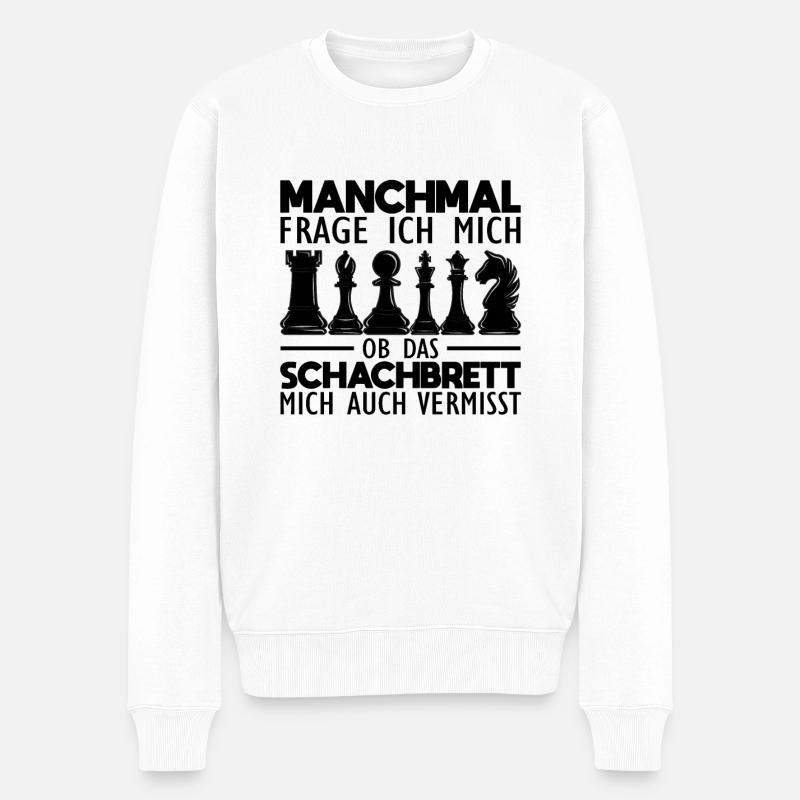 Schach - Männer Premium Bio Pullover - Weiß