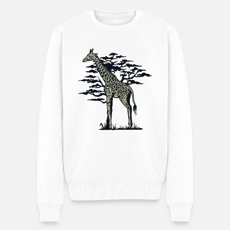 Giraffe Afrika - Männer Premium Bio Pullover - Weiß
