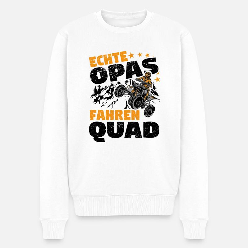 Quad - Männer Premium Bio Pullover - Weiß