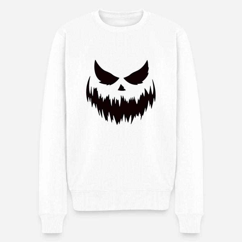 Kürbis Halloween - Männer Premium Bio Pullover - Weiß