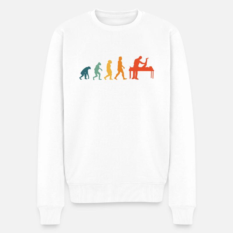 Physiothérapeute Evolution Rétro Physio - Pull Premium bio Homme - blanc