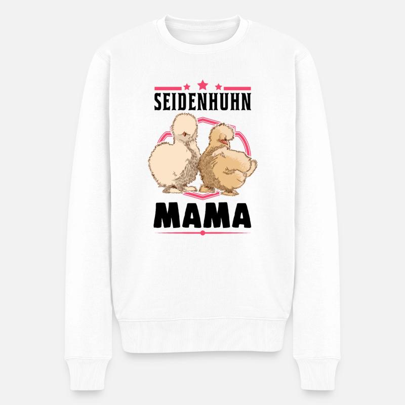 Seidenhuhn Mama Seidenhühner Silkie Huhn - Männer Premium Bio Pullover - Weiß