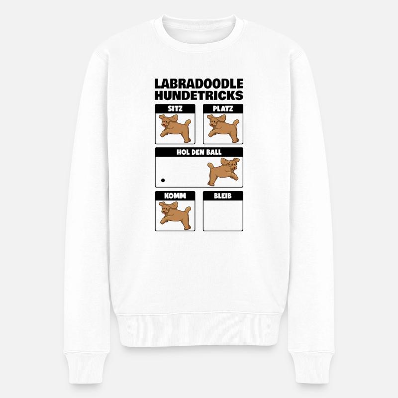 Labradoodle Hundetricks Goldendoodle Geschenk - Männer Premium Bio Pullover - Weiß
