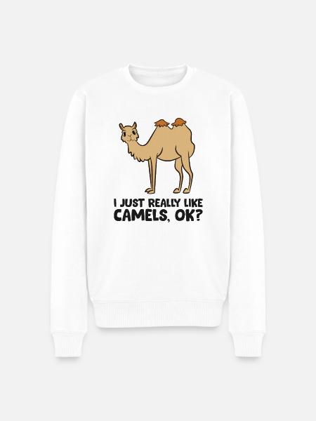 Kamel elskere Jeg kan bare godt lide kameler meget - Økologisk premium-sweatshirt til mænd - hvid