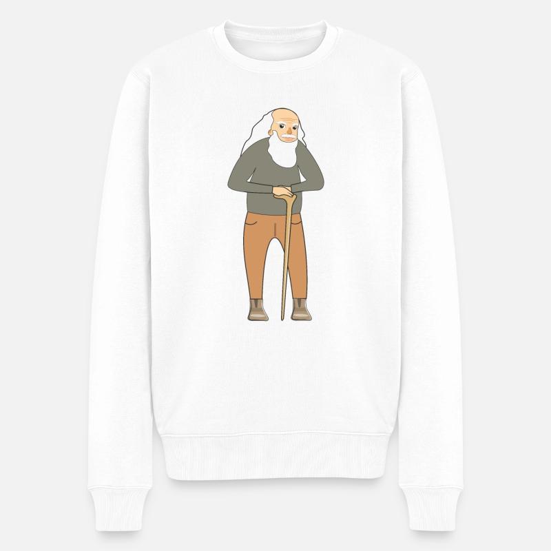 MANN ALT - Männer Premium Bio Pullover - Weiß