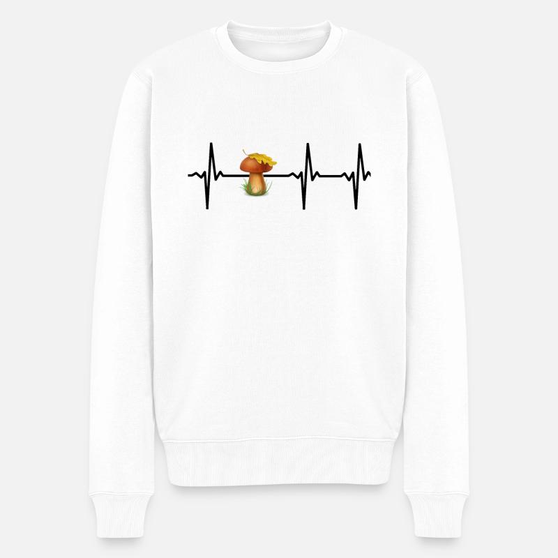 Pilze pflücken Pilze - Männer Premium Bio Pullover - Weiß