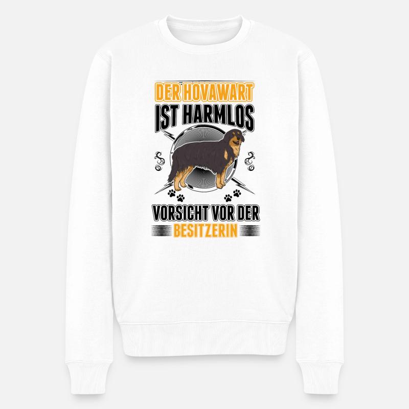 Hovawart Besitzerin - Männer Premium Bio Pullover - Weiß