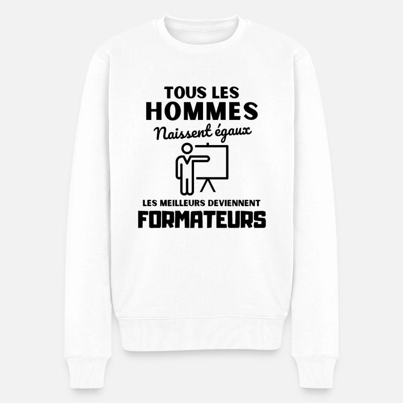 Les meilleurs deviennent formateur - Pull Premium bio Homme - blanc