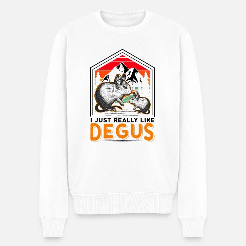 I just really like Degus Degu Geschenk - Männer Premium Bio Pullover - Weiß