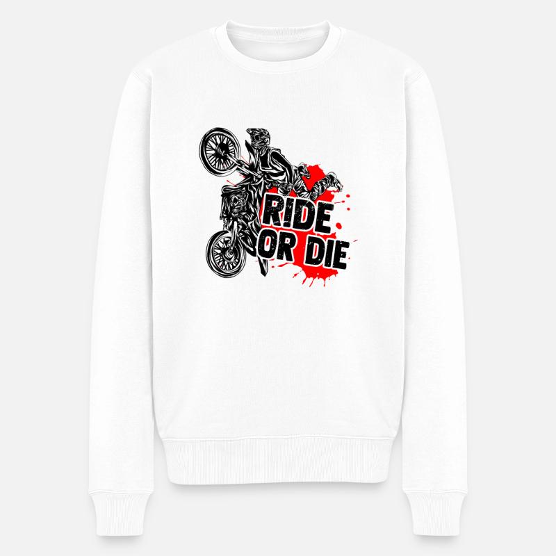 Motocross - Männer Premium Bio Pullover - Weiß