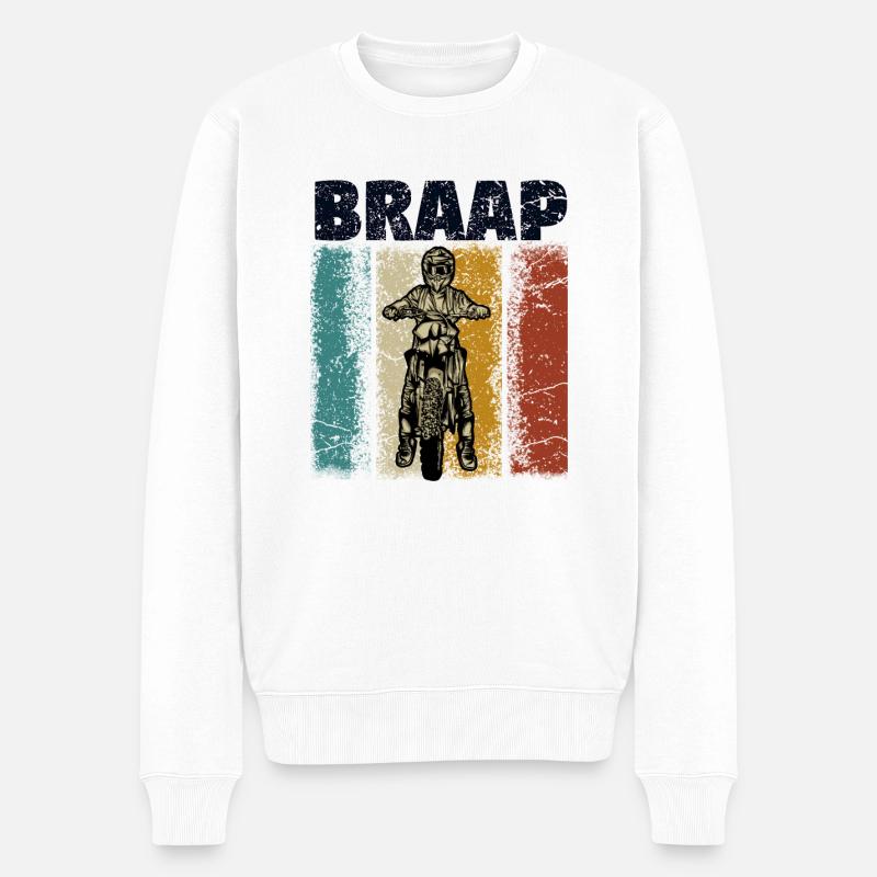 Motocross - Männer Premium Bio Pullover - Weiß