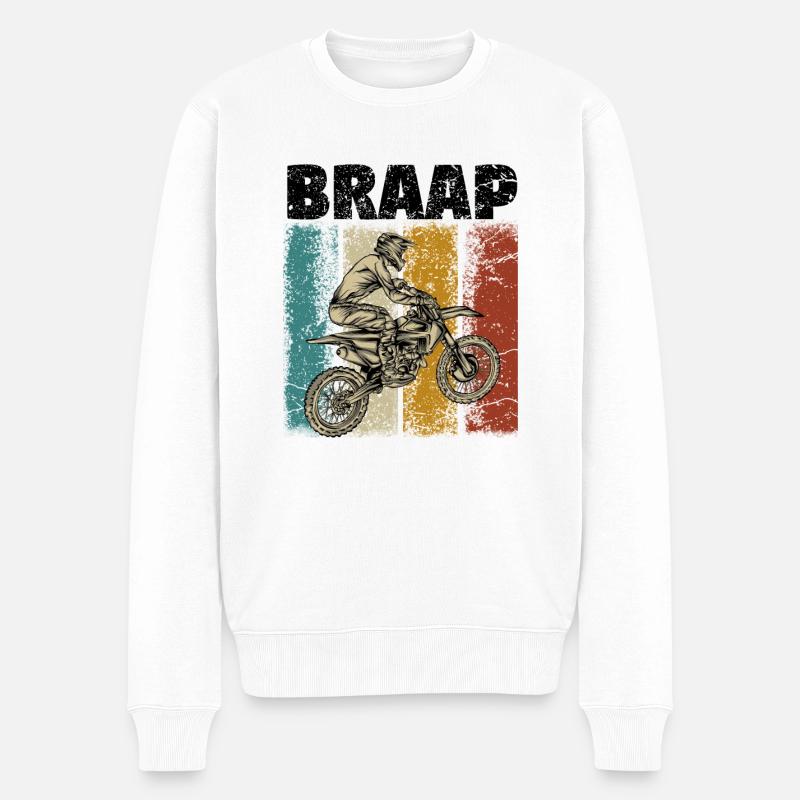 Motocross - Männer Premium Bio Pullover - Weiß