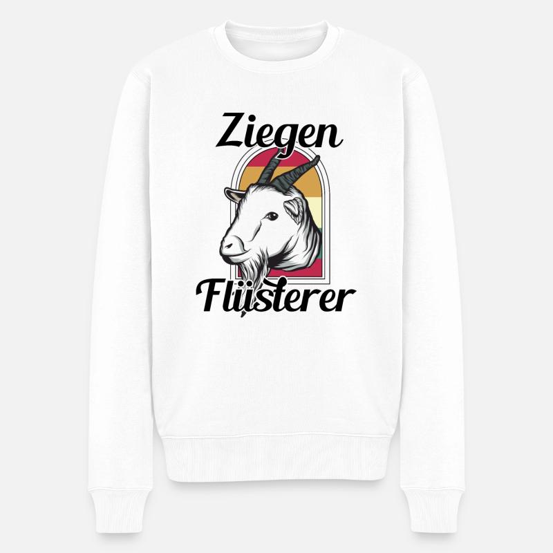 Ziege - Männer Premium Bio Pullover - Weiß