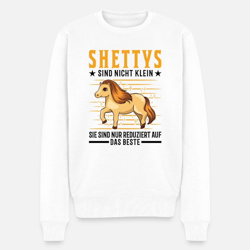 Shetland Pony Klein Shetty Shetlandpony - Männer Premium Bio Pullover - Weiß