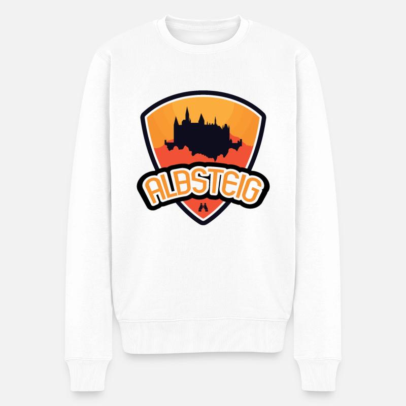 Albsteig - Schwäbische Alb - Männer Premium Bio Pullover - Weiß