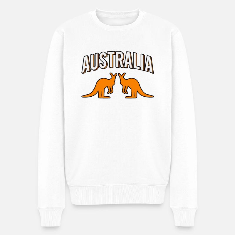 Australien - Männer Premium Bio Pullover - Weiß