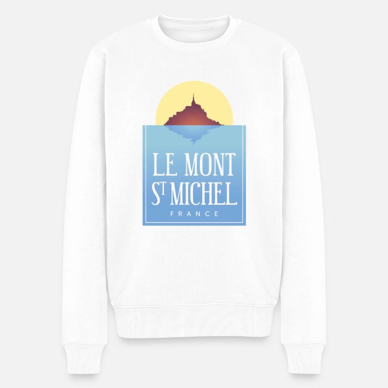 Le Mont St Michel - Frankreich - Männer Premium Bio Pullover - Weiß