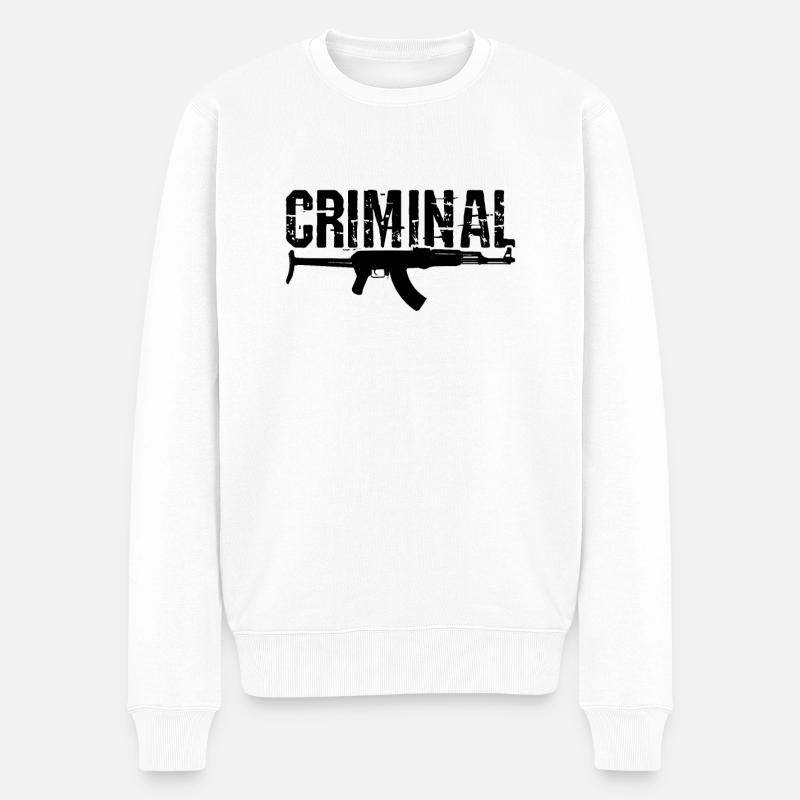 Criminal - Männer Premium Bio Pullover - Weiß