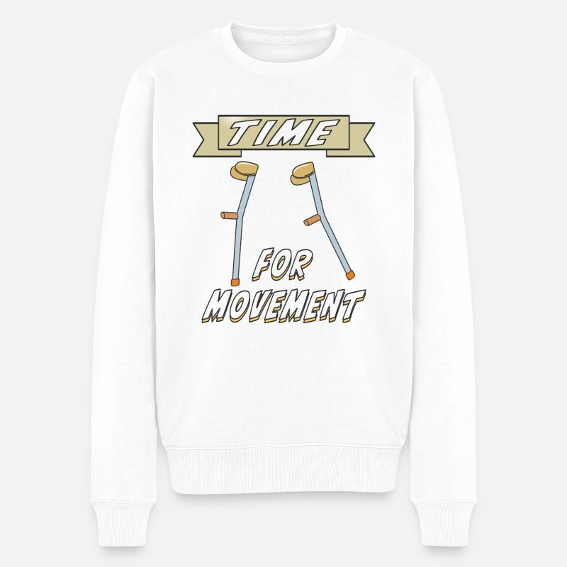 KRÜCKEN TIME FOR MOVEMENT - Männer Premium Bio Pullover - Weiß