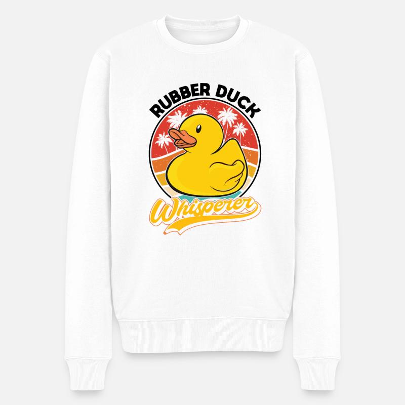 Chuchoteur de canard en caoutchouc - Pull Premium bio Homme - blanc