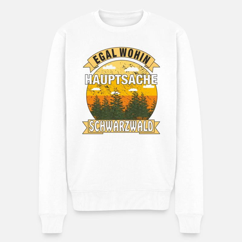 HAUPTSACHE SCHWARZWALD - Männer Premium Bio Pullover - Weiß