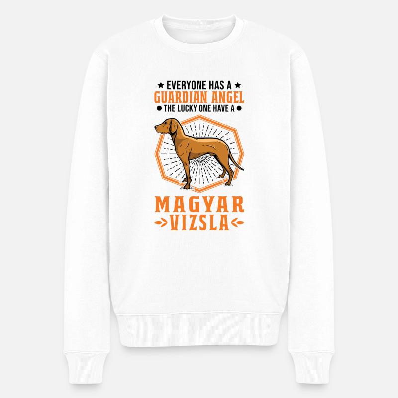 Magyar Vizsla Schutzengel Drahthaar Vizsla - Männer Premium Bio Pullover - Weiß