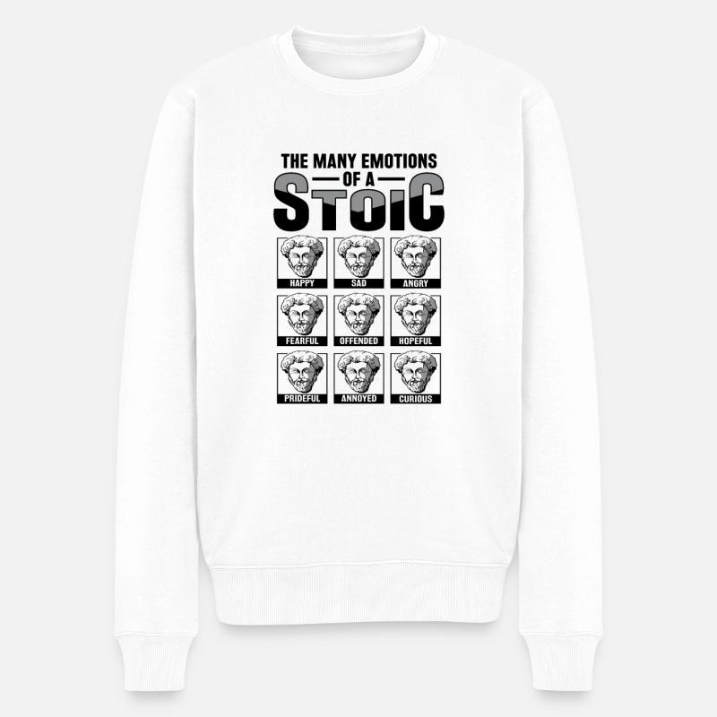 Le philosophe stoïcien Marc Aurèle Stoïcien - Pull Premium bio Homme - blanc