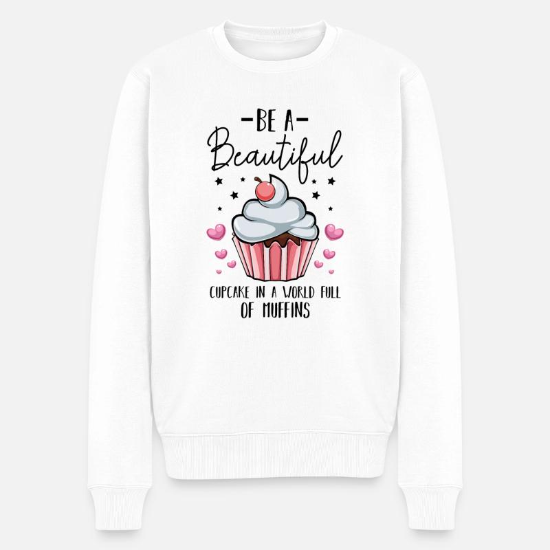 Cupcake - Männer Premium Bio Pullover - Weiß
