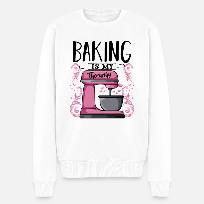 Bäcker Spruch - Männer Premium Bio Pullover - Weiß