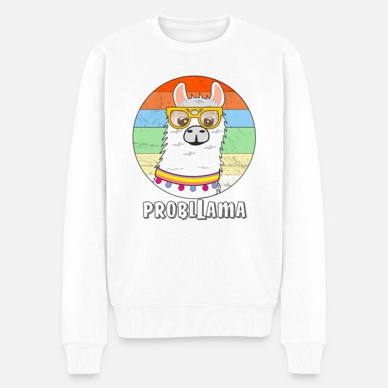 LAMA PROBLLAMA - Pull Premium bio Homme - blanc