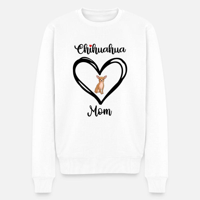 Chihuahua Mom Herz Chihuahua Mama - Männer Premium Bio Pullover - Weiß