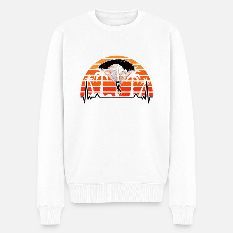 Parachutiste Heartbeat Skydive - Pull Premium bio Homme - blanc