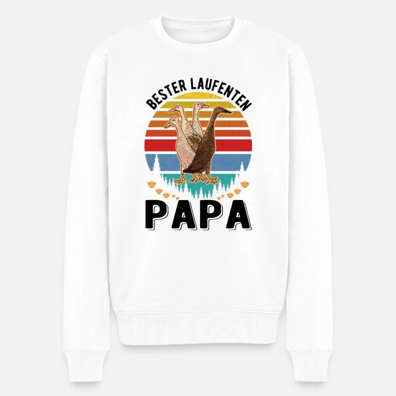 Bester Laufenten Papa - Männer Premium Bio Pullover - Weiß
