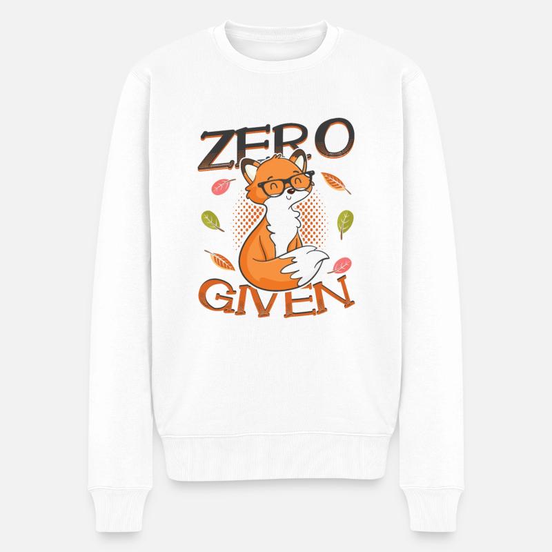 Hipster Fox Zero Fox Given - Men's Premium Organic Jumper - white