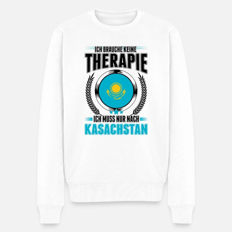 Kasachstan Urlaub Therapie Kasache Astana Reise - Männer Premium Bio Pullover - Weiß