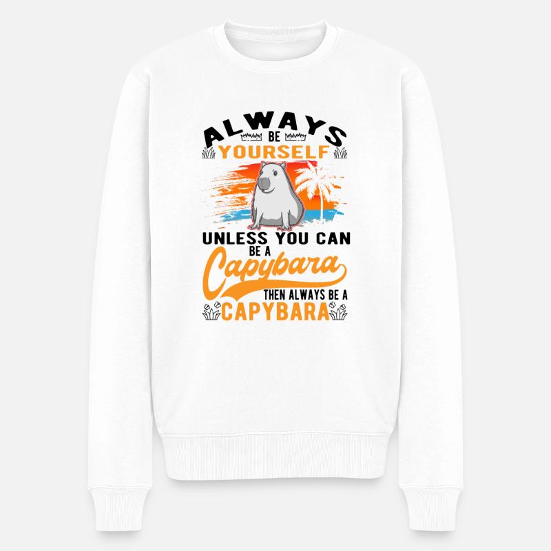 Capybara Wasserschwein Capibara - Männer Premium Bio Pullover - Weiß