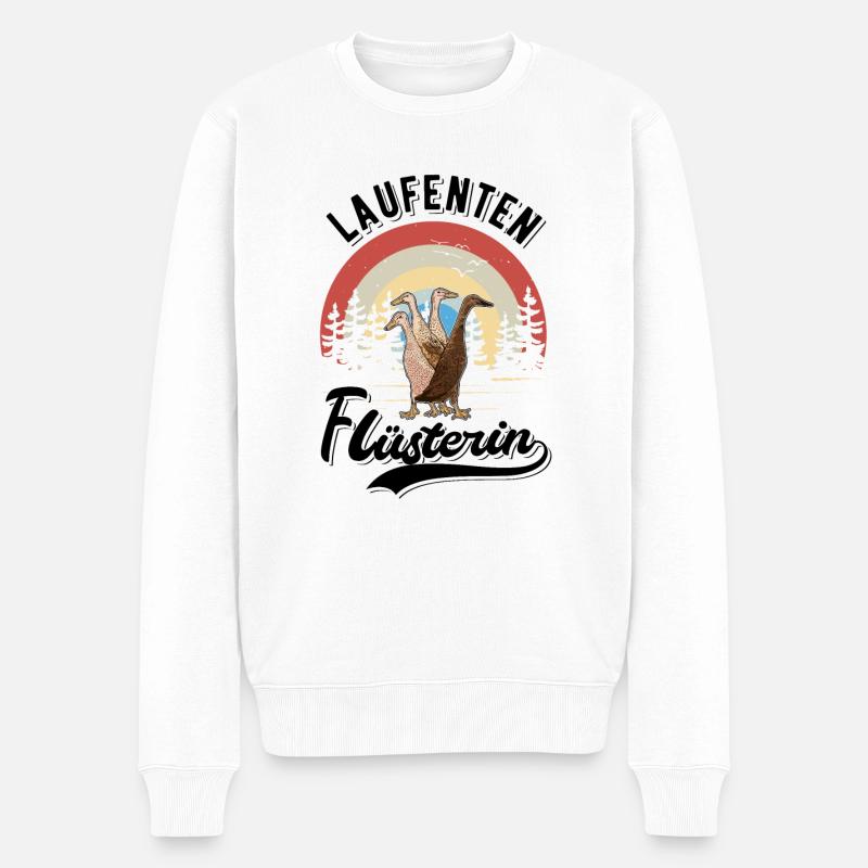 Laufenten Flüsterin Falschenente - Männer Premium Bio Pullover - Weiß