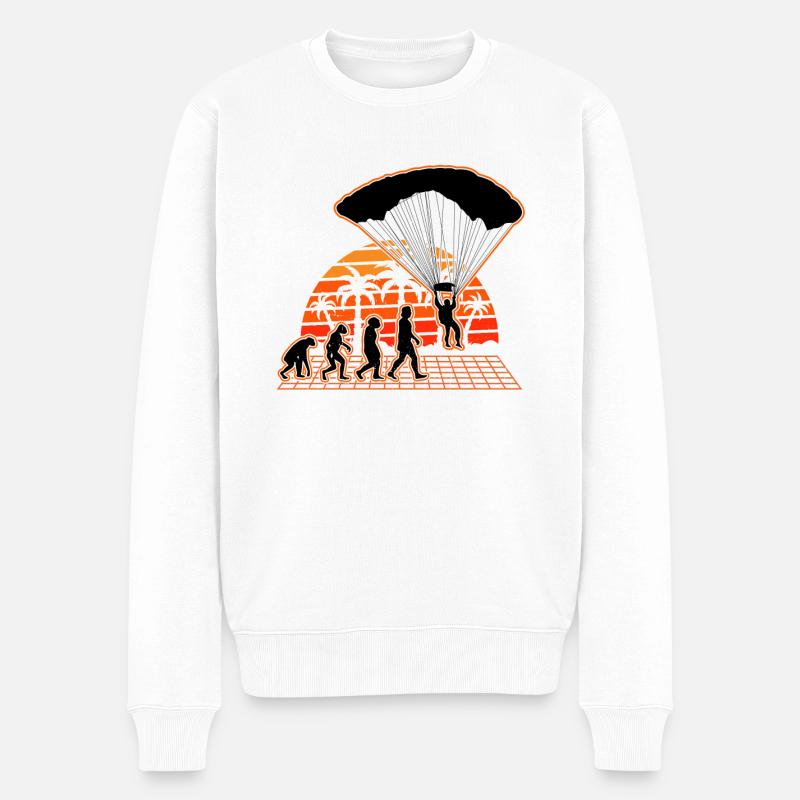 Parachutist Evolution Sunset Parachute - Men's Premium Organic Jumper - white