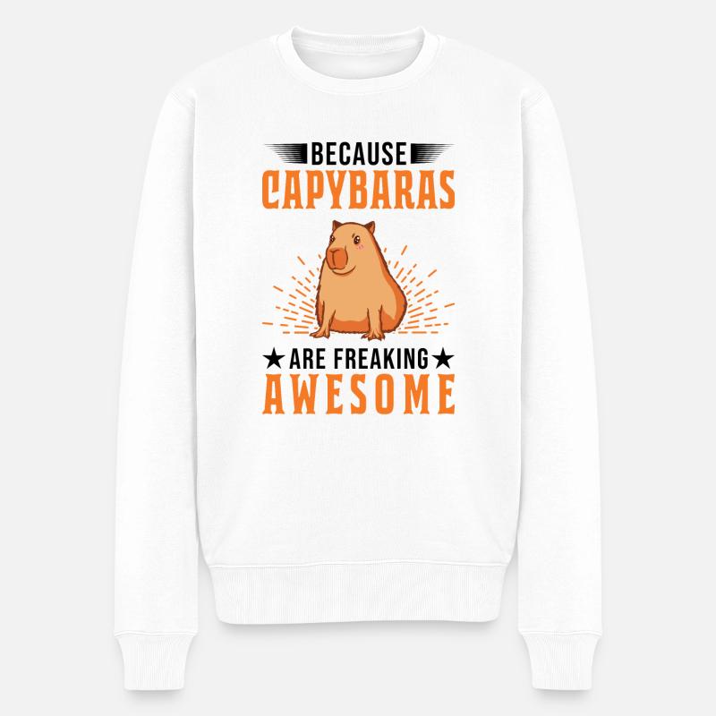 Because Capybaras are freaking awesome - Männer Premium Bio Pullover - Weiß