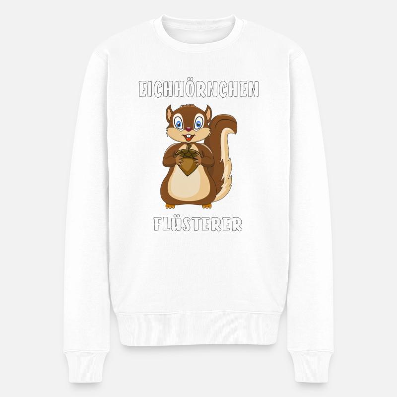 EICHHÖRNCHEN FLÜSTERER - Männer Premium Bio Pullover - Weiß