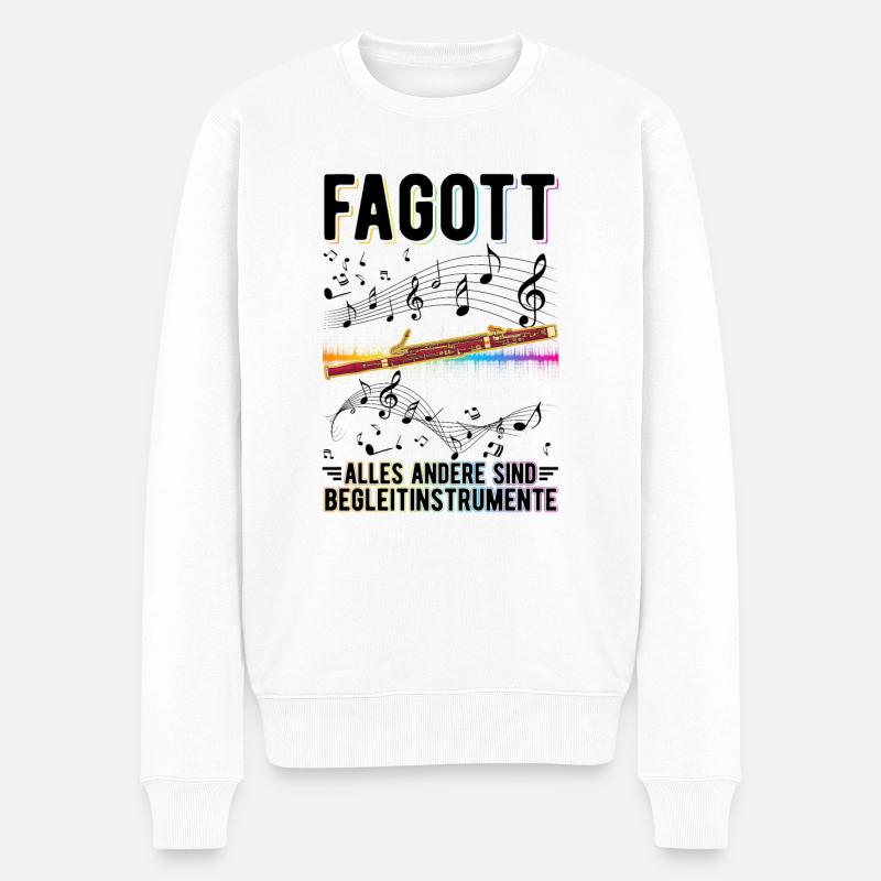 Fagott Begleitinstrumente Fagottist - Männer Premium Bio Pullover - Weiß
