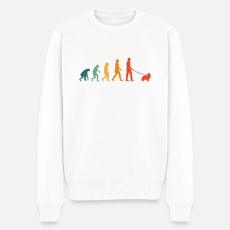Shetland Sheepdog Evolution Rétro Sheltie - Pull Premium bio Homme - blanc