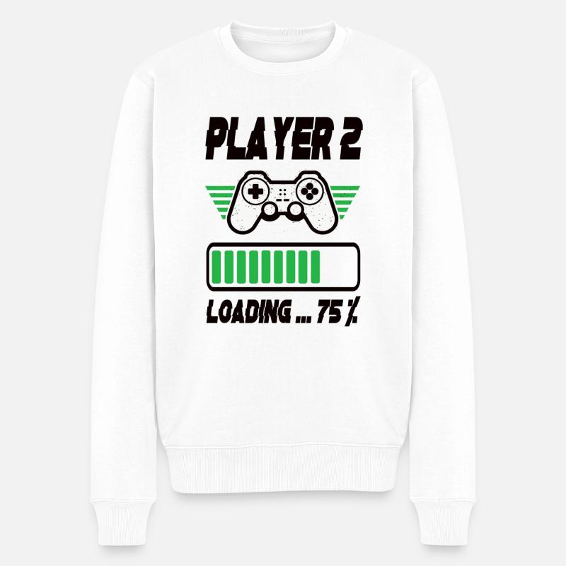 Player 2 Loading - Männer Premium Bio Pullover - Weiß